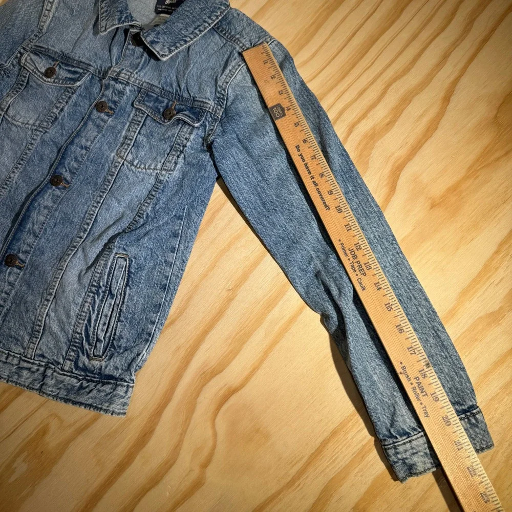 90s OshKosh B'gosh Boys Blue Denim Trucker Jacket Medium Wash Size 14